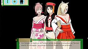 jikage rising arc 2 episode 7 - big busty ninja trio get fucked