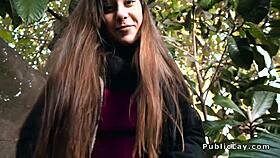 romanian babe takes massive cock in ass during public outing