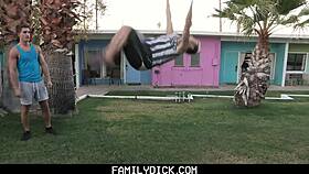 stepbrother learns from muscular older bro