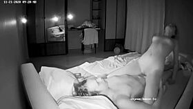 A real amateur couple engages in night vision activities.