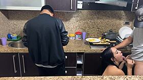 My wife pays the house debt with her body while I cook next to her and hear how she enjoys it!