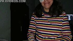 Blindfolded Argentinian Slut Sucks Cock in POV