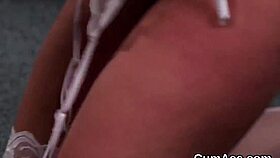 Sexy centerfold gets cumshot on her face gulping all the charge