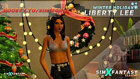 Winter holiday with liberty lee in the sims 4