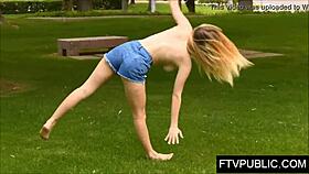 Hey, check out this teen 18+ masturbating in public on the street