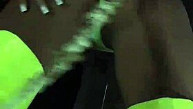 hot bitch monika fox posing in light green outfit, playing with big toy, assfucking herself with dildo and masturbating nipples?