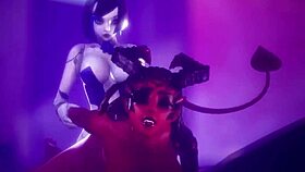 Futanari demi wants blowjob in 3some game