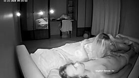 A real amateur couple engages in night vision activities.