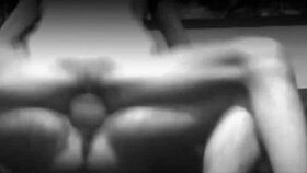 Skinny wife playfully teases in front of the camera, showing off her seductive moves.