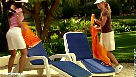 horny trespassers: is this sensual lesbian fingering and muff diving too much?