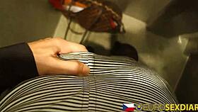 Small Tit Euro Babe Takes Huge Load In Mouth!