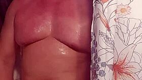 playing with my big monster cock in the shower bathing ass