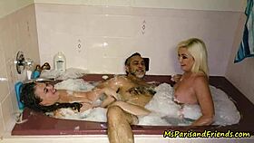 Relaxing soak in the trailer park hot tub