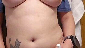 Pawg Quietly Rubbing Her Pussy with Vibrator in Bathroom