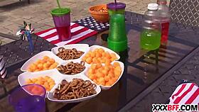 On independence day, I... I joined teen group sex