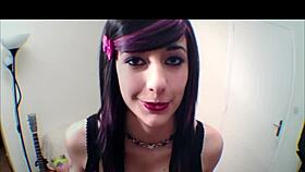 19 Year Old Emo with Big Boobs Downblouse Tease