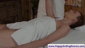 classy babe gets sensual massage till relaxation by masseur