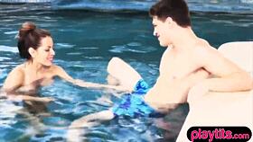 Outdoor quickie with big tits and tattoo