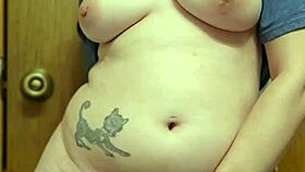 Pawg Quietly Rubbing Her Pussy with Vibrator in Bathroom