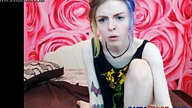 Cute tattooed teen on webcam