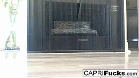 Capri looks so hot in her high heels, she says while touching herself.