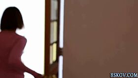 redhead milf receives a facial treatment