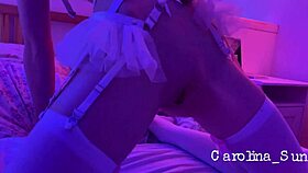 carolina sun caresses her small tits