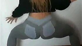 my neighbor wearing spandex moves her body in an amazing way