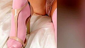 high heels on nylon feet