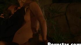 Sexy hottie ava vincent engages in intense outdoor fucking with blowjob and natural tits on display