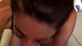 white girl deepthroats and sucks me to finish