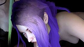 two anime girls share deepthroat blowjob