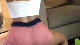 my neighbor wearing spandex moves her body in an amazing way