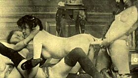 Wow, this vintage hairy beaver gets fucked hard in the steam age! Check out the retro blowjob action.