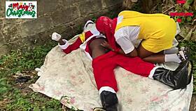 romantic christmas sex scene in nigerian farmyard with shaved pussy