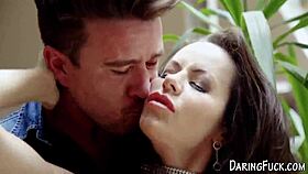 i love that glamour brunette babe in lingerie getting railed by huge cock