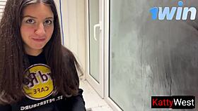 girl cheats on boyfriend with his friend on balcony