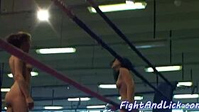 Babe anally fingered by lesbian beauty