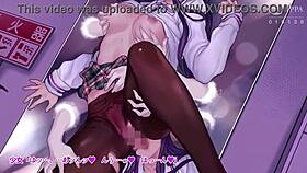 Oh wow, that school club member is squirting while masturbating in the night club!