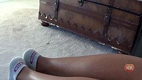 feeling the intense thrill of puma socks on my ebony feet and ass, so sensual