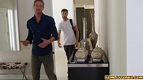 Ella Knox sucks dad and step bros' cocks