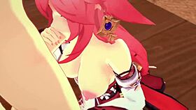 Yae Miko rides big ass in POV Genshin Impact hentai game