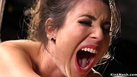 Petite Brunette Bound And Caned