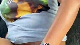 ebony masturbates in public car!