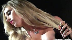 samantha saint talking about her blonde big tits scenes backstage