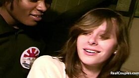 Interracial couples daring outdoor fuck