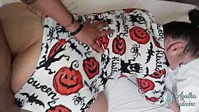 Ed Junior's stepfather offers milk before bedtime in doggystyle interracial scene.