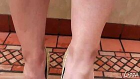 Goddess Demands Worship Of Her Big Ass And Gold Heels While Smoking