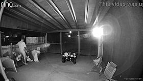 Caught Sucking Big Cock on Back Porch with Gate Open for Neighbors to Watch Deep Throat!