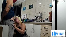 madrasta gostosa teases in miniskirt while cooking in kitchen with her big ass